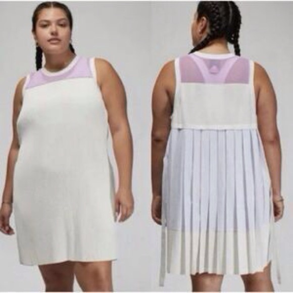 Air Jordan Nike Womn 2X Sleeveless Pleated Tie Back 23 Engineered Tank Dress NWT - Picture 1 of 11